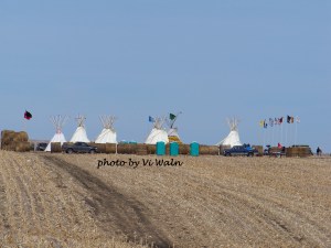 The Rosebud Sioux Tribe established a Spirit Camp in March 2014 along the now rejected route of TransCanada’s Keystone XL pipeline. On November 6, 2015, President Obama denied TransCanada’s application for a permit to allow construction to cross the Canadian border. The Rosebud Sioux Tribe hosted a public celebration on Saturday, November 14, 2015 at the SGU Multipurpose building in Mission, SD. Photo by Vi Waln. 